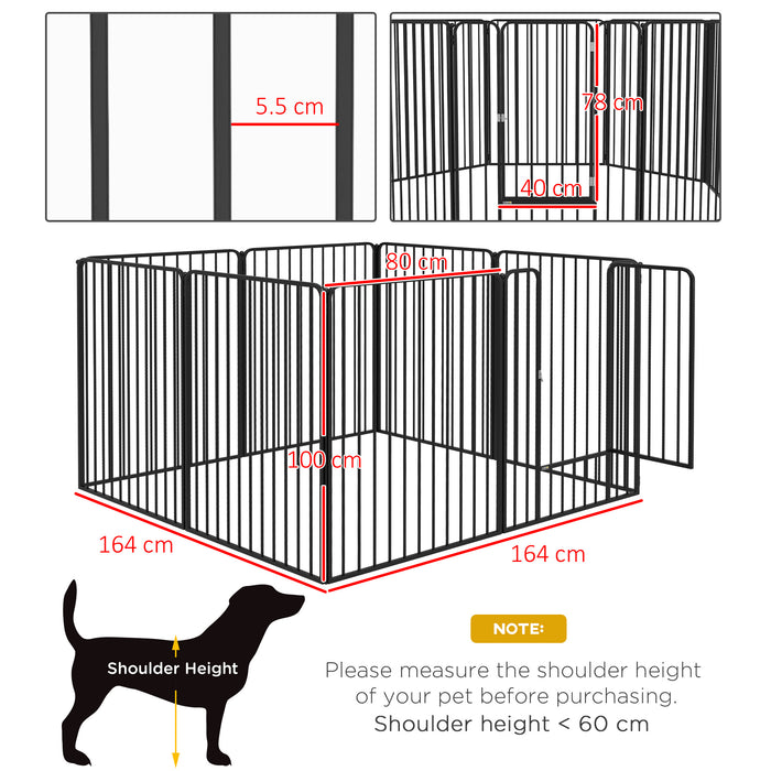 Heavy Duty 8-Panel Dog Pen - 100cm Tall Pet Playpen Suitable for Indoor & Outdoor Use - Ideal for Small to Large Dogs