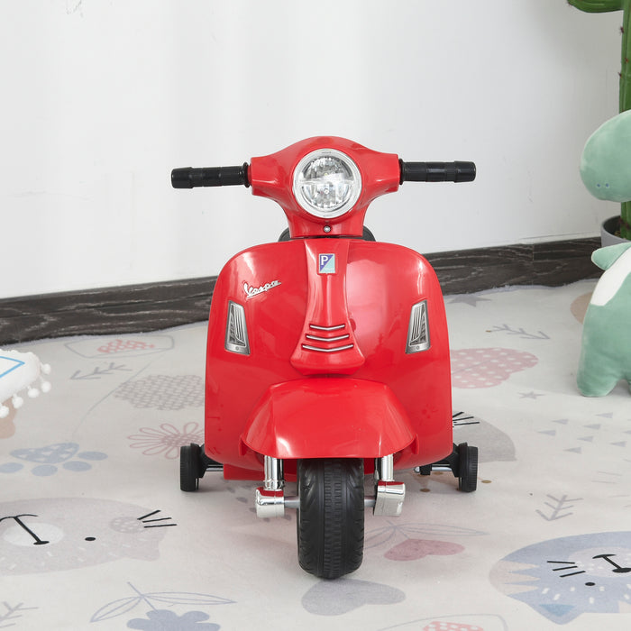 Vespa Electric Trike for Kids - Battery-Powered Motorcycle with Horn and Headlight, 6V Ride-On Toy - Ideal for Toddlers 18-36 Months in Vibrant Red