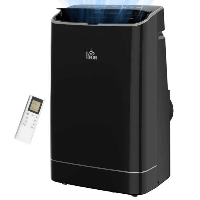 14,000 BTU Portable Air Conditioning Unit - Smart WiFi-Controlled Home AC with Dehumidifier & Fan, 24H Programmable Timer, for 35m² Rooms - Complete with Window Venting Kit, Sleek Black Design