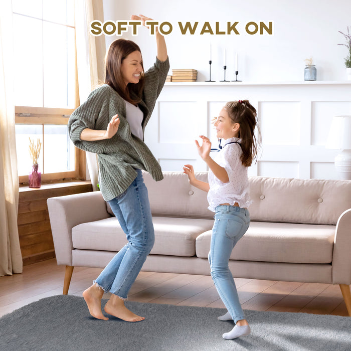 Brown Fluffy Shag Rug - Soft, Shaggy Area Carpet for Living Spaces - Cozy Flooring for Bedroom, Living Room, Dining Area, 90x150 cm