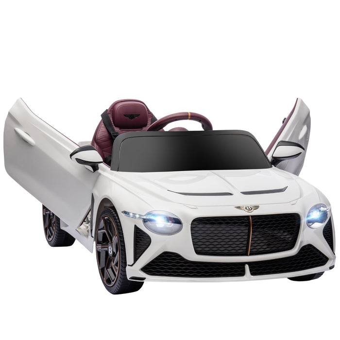 Bentley Bacalar 12V Electric Ride-On Car - Kids' Motorized Vehicle with Portable Battery and Remote Control - Elegant White Toy Car for Children 3-5 Years Old