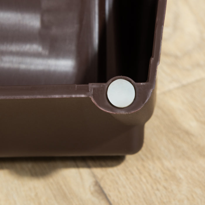 Foldable 4-Step Pet Stairs with Non-slip Mats - Easy Climbing Access for Cats and Small Dogs - Portable and Durable in Dark Brown