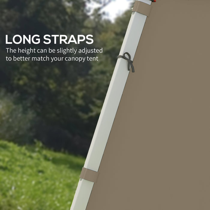 Gazebo Side Panels 2-Pack for 3x3m/3x6m Canopy - Beige Replacement Panels with Zipped Doors - Ideal for Outdoor Shelter and Privacy