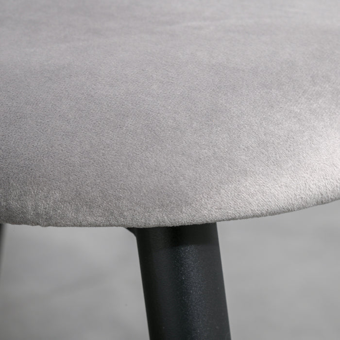 Modern Velvet Upholstered Dining Chairs - Set of 2 High Back Accent Seats with Sleek Metal Legs - Elegant Seating for Contemporary Home Decor, Grey
