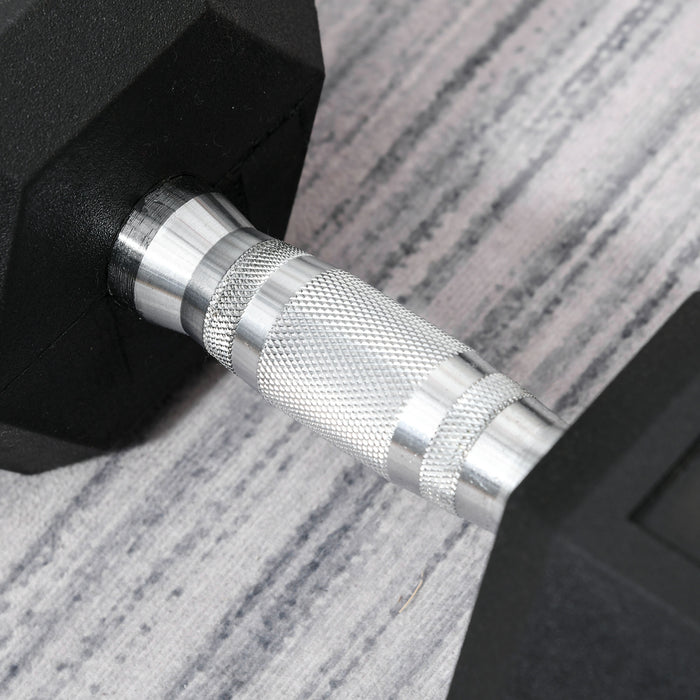 Rubber Hex Dumbbell Set - 2 x 15kg Portable Hand Weights for Strength Training - Ideal for Home Gym Workouts and Fitness Enthusiasts