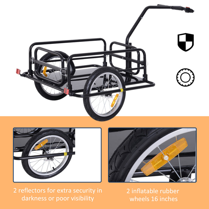 Bicycle Cargo Trailer with Hitch - Robust Steel Construction Bike Cart for Luggage & Gear - Ideal for Cycling Trips, Camping & Transport Storage Needs