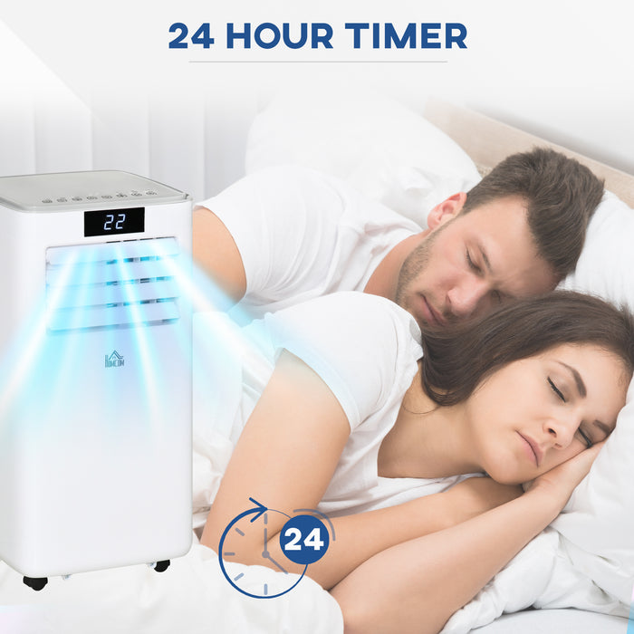Portable 7000 BTU Air Conditioner - Efficient Cooling, Dehumidifying, and Ventilating with Remote - Ideal for Home or Office Use with LED Display and Timer