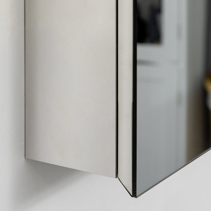 Wall-Mounted Mirror Cabinet - Bathroom Medicine Storage with Hinged Door, Multiple Shelves - Ideal for Organizing Toiletries and Laundry Essentials
