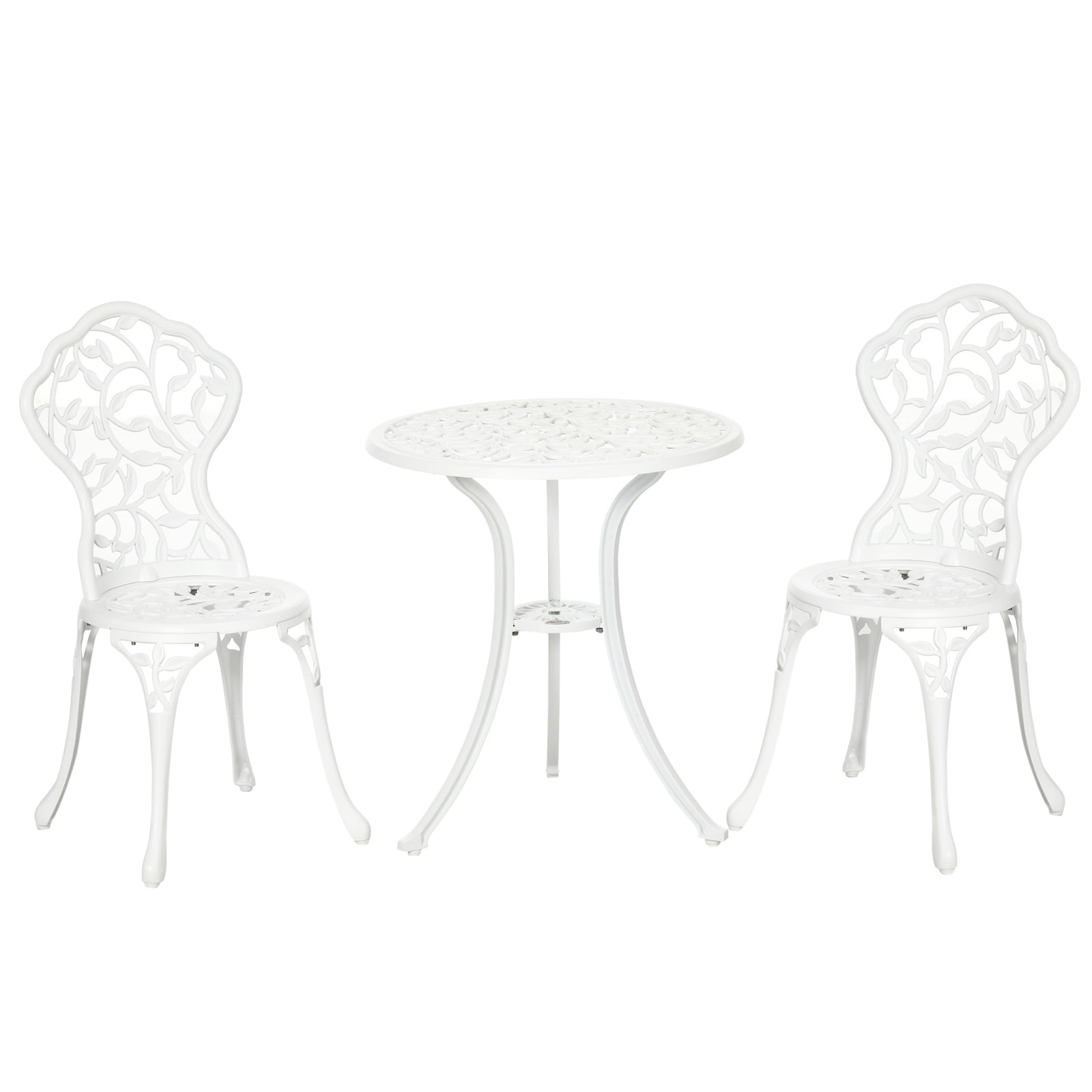 3-Piece Aluminum Bistro Set - Antique Design Garden Dining Furniture with Table and Chairs - Perfect for Patio Seating and Outdoor Entertaining