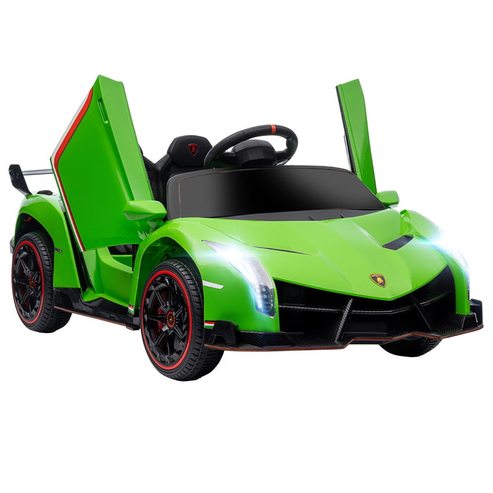 Lamborghini Veneno 12V Electric Ride-On - Kids' Luxury Sports Car with Butterfly Doors & Bluetooth - Portable Battery-Powered Fun for Aspiring Young Drivers