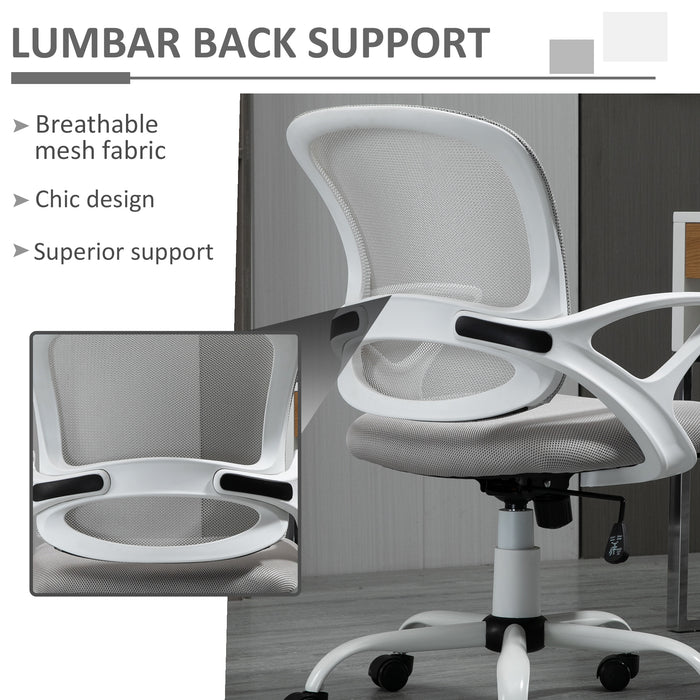 Ergonomic Office Mesh Chair - Swivel Desk Chair with Adjustable Armrests and Lumbar Back Support - Ideal for Home Office Comfort and Posture Improvement