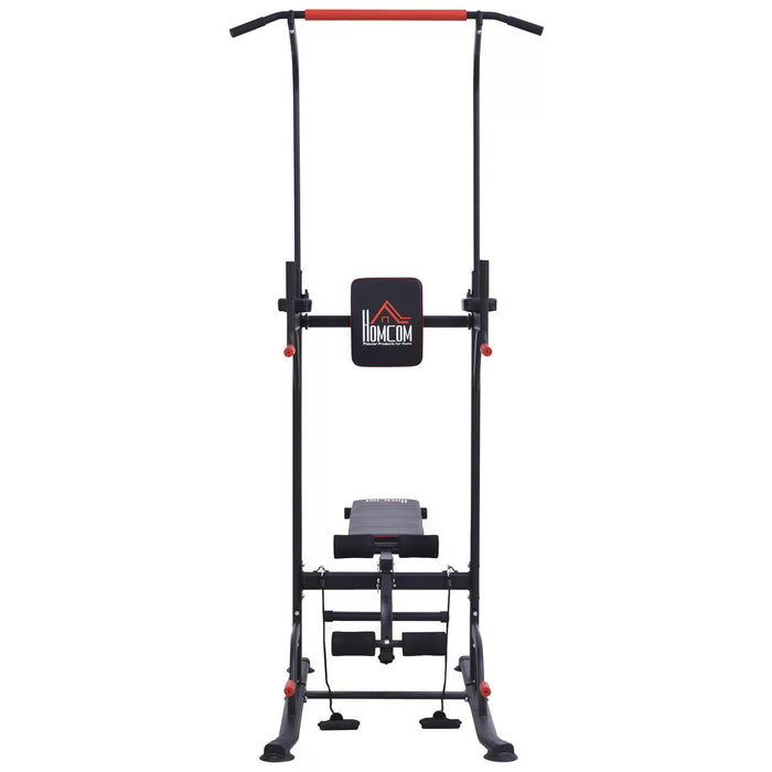 Steel Power Tower - Heavy-Duty Strength Training Station with Pull Up Bar - Ideal for Home Gym and Muscle Building