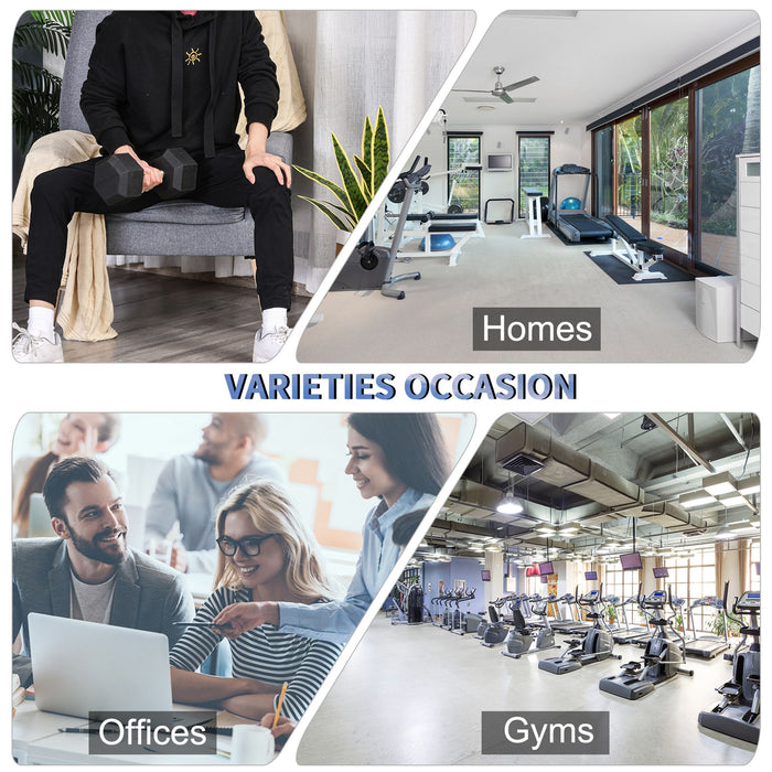 Rubber Hex Dumbbell Set - 2-Pack 12.5kg Portable Hand Weights for Strength Training - Ideal for Home Gym & Fitness Enthusiasts