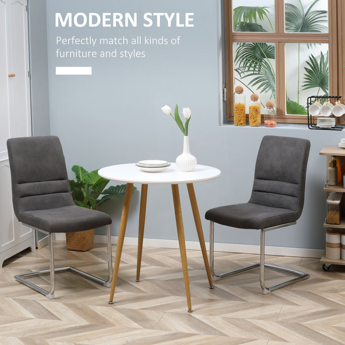 Round Matte Dining Table for Two - Contemporary Kitchen Furniture with Metal Legs - Ideal for Dining Room and Small Living Spaces