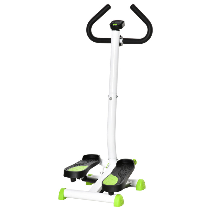 Adjustable Aerobic Stepper with LCD & Handlebars - Robust Ab Exercise Fitness Machine - Ideal for Home Workouts and Core Training