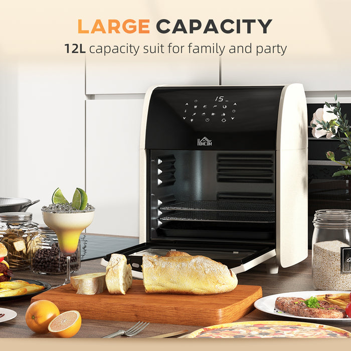 Rapid Air 1800W Digital Air Fryer Oven - 12L Capacity with 8 Preset Modes & Advanced Air Circulation - Memory Function for Health-Conscious Cooks & Busy Households
