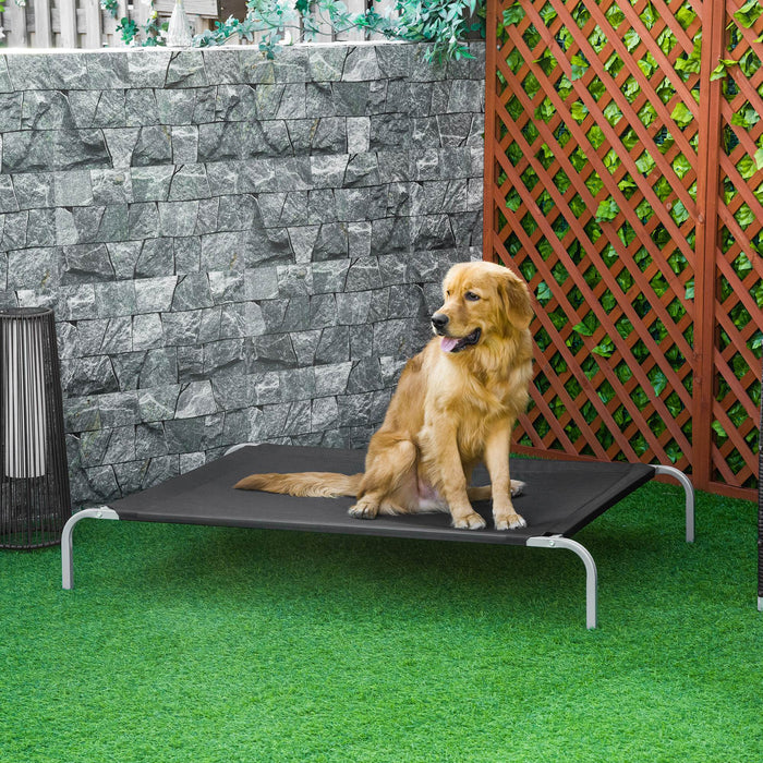 Cooling Elevated Dog Bed for Large Breeds - Steel Frame with Breathable Mesh & Non-Slip Pads, 130x90x20cm - Comfortable Rest for Your Pet & Enhanced Air Flow