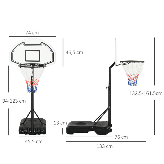 Adjustable Basketball Stand 94-123cm - Poolside Height-Flexible Hoop for All Ages - Ideal for Kids and Adults Recreational Play