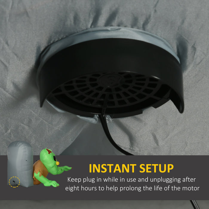 5FT Halloween Inflatables Ghost and Tombstone - LED-Lit Outdoor Decor with Built-in Lights - Perfect for Garden, Lawn & Party Festivities