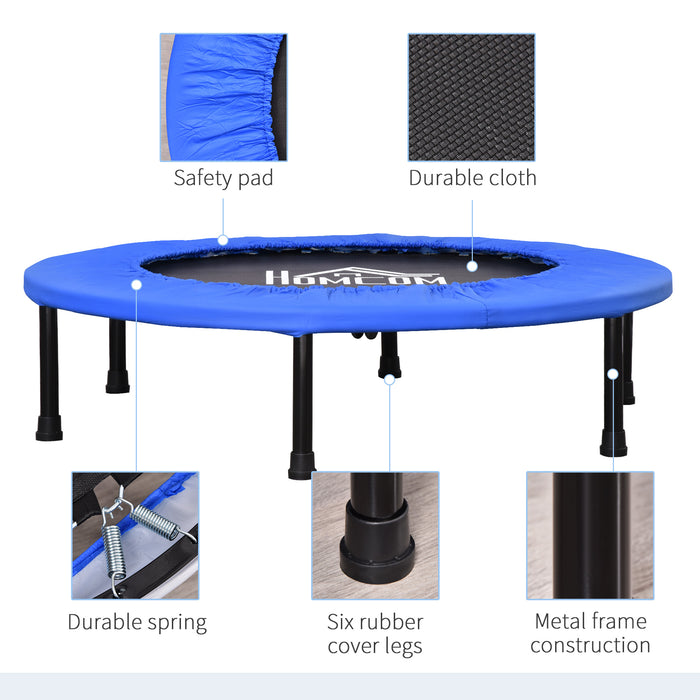 Compact 91cm Aerobic Trampoline Rebounder with Sponge Edge - Indoor/Outdoor Fitness Round Jumper, Blue - Ideal for Cardio Workouts and Core Training