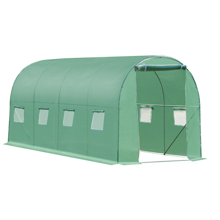 Polytunnel 4x2m Walk-In Greenhouse - Sturdy Construction with Roll-Up Zip Door & Windows - Ideal for Extended Growing Season & Garden Plant Protection