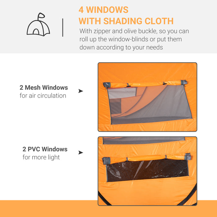 4-5 Person Instant Setup Tent - Waterproof Family Camping Shelter with Mesh and PVC Windows - Easy Transport for Outdoor Adventures