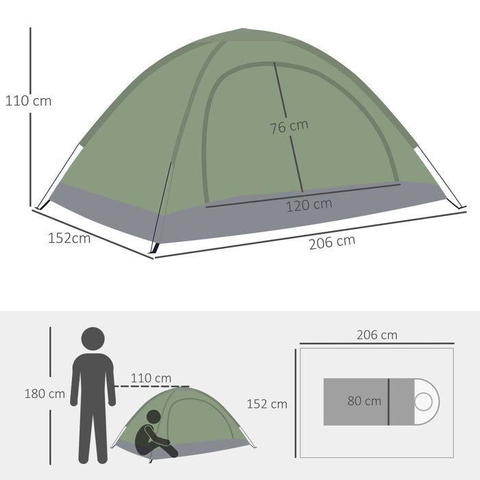 2-Person Camouflage Camping Tent - Zipped Doors, Storage Pocket, and Portable Design - Ideal for Outdoor Adventures and Stealth Camping