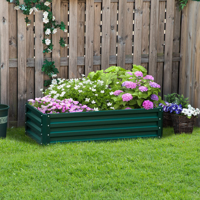Galvanized Steel Raised Garden Beds - Durable Outdoor Planter Boxes for Herbs and Vegetables - Ideal for Patio, Backyard, and Balcony Gardening