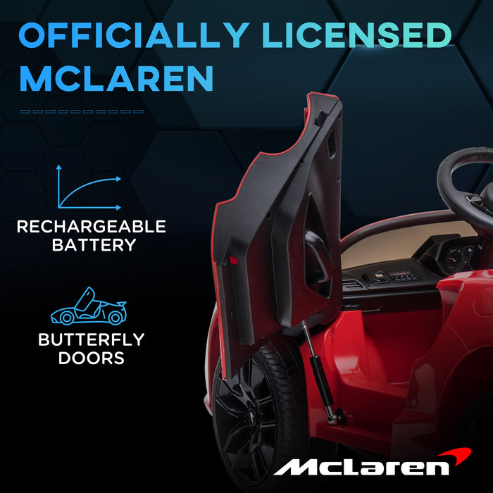 McLaren Kids Electric Ride-On Car with Butterfly Doors - 12V Battery-Powered Vehicle, Remote Control, Horn, Headlights, MP3 Player - Ideal for Young Drivers and Car Enthusiasts