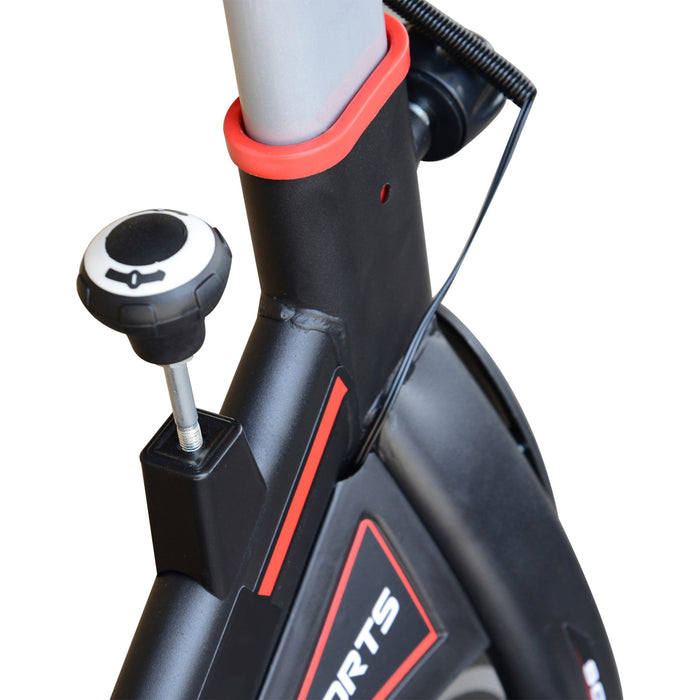 Belt-Driven Fitness Cycling Machine with LCD Monitor - Sturdy and Quiet Indoor Workout Equipment - Ideal for Cardio Training at Home