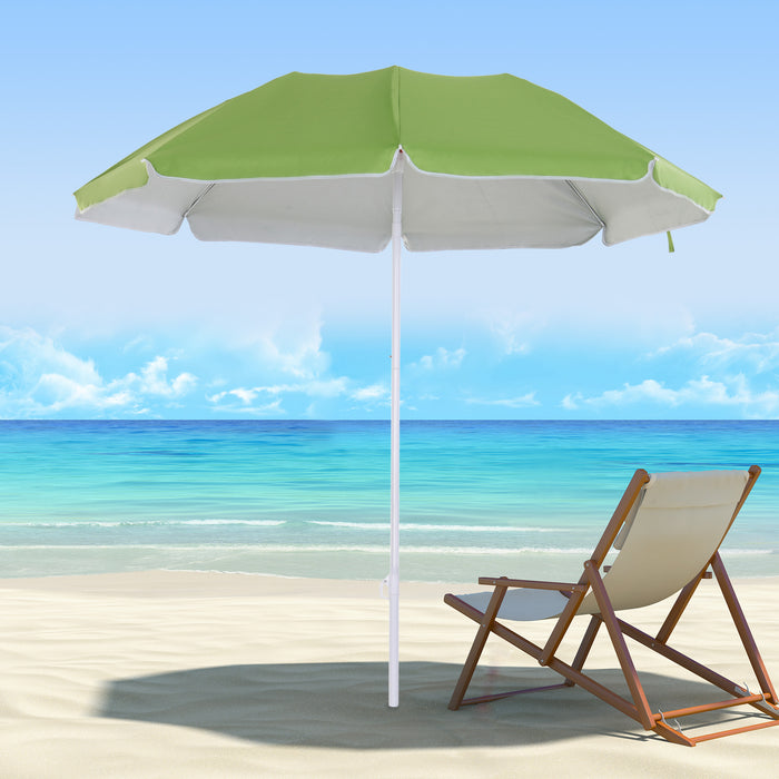 Extra Large Tilted Beach Parasol - 1.7m x 2m Steel Frame, UV Protection, Wind Resistant - Ideal Sunshade for Outdoor Relaxation and Beachgoers