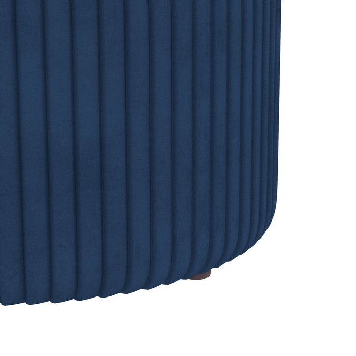 Velvet Ottoman Footstool with Storage - Luxurious Round Pouffe, Plush Fabric Upholstery with Hidden Compartment - Chic Seating Solution and Space Saver for Living Room