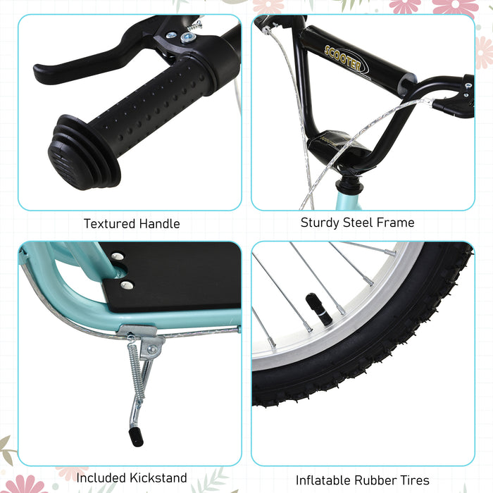 Kids Kick Scooter with Steel Frame - Adjustable Height, Durable Design in Blue - Perfect for Growing Children and Outdoor Fun