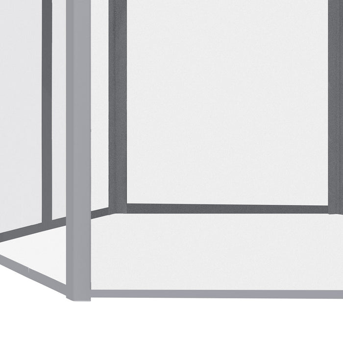 Hexagonal Pop-Up Gazebo 3x3m - Foldable Canopy Tent with Mesh Sidewalls, Adjustable Height, Roller Bag for Easy Transport - Ideal Outdoor Event Shelter for Gardens, Markets, Parties, Grey