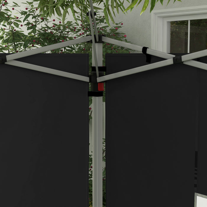 Gazebo Side Panels with Window - Fits 3x3m or 3x4m Pop Up Gazebos, Black, 2-Pack - Ideal for Outdoor Shelter Privacy and Protection