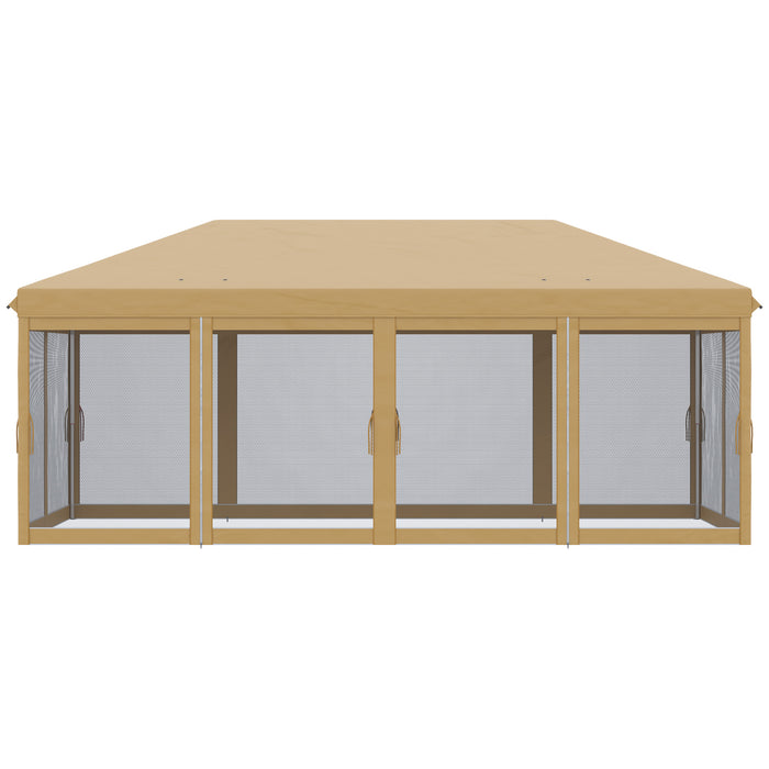 Pop-Up Gazebo Canopy - 6x3m Marquee with Mesh Walls and Carry Bag for Outdoor Shelter - Ideal for Parties, Weddings, and Events