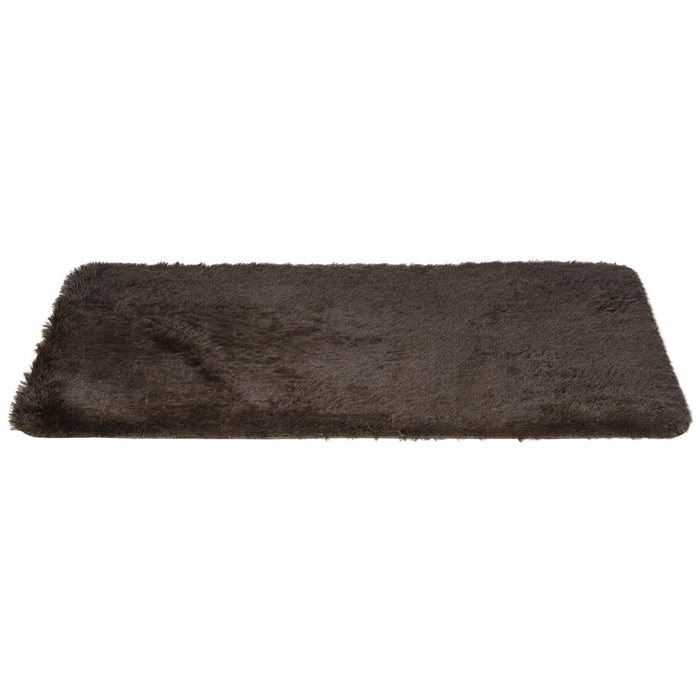 Plush Brown Shaggy Rug - Soft Area Carpet for Living Room, Bedroom, Dining 90x150 cm - Cozy Floor Covering for Home Comfort