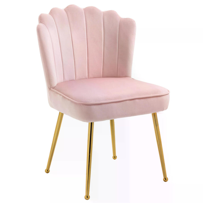 Velvet Luxe Accent Chair - Glamorous Vanity Seating with Metal Legs and Comfort Padding for Bedroom or Home Lounge - Ideal Makeup Chair for Style & Comfort