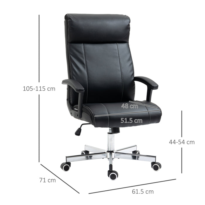 High-Back Vibrating Massage Office Chair - Tilt Function, Adjustable Height, Remote Control - Comfort Seating for Long Work Hours