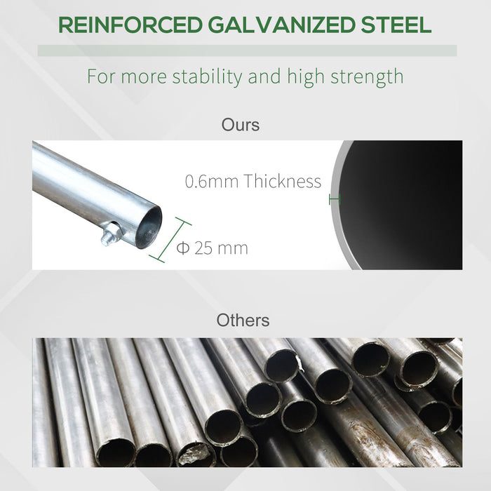 Heavy-Duty 25mm Galvanised Steel Frame Polytunnel - Metal Hinged Door & Mesh Windows, 3x6M Greenhouse - Ideal for Gardeners & Extended Growing Seasons