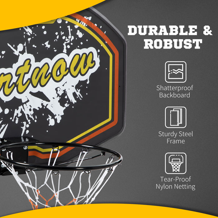 Mini Basketball Hoop with Wall Mount - Durable Backboard for Indoor & Outdoor Use, Kid and Adult Friendly - Comes in Vibrant Red & Yellow Colors