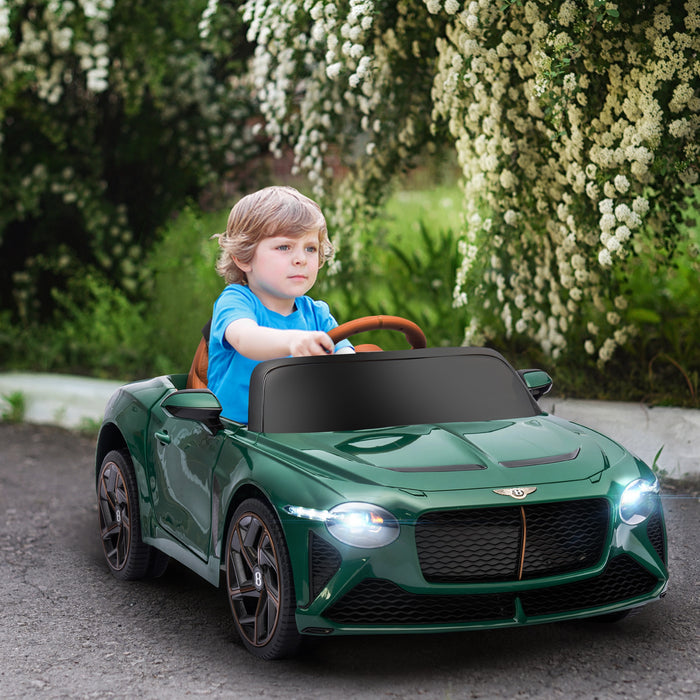 Bentley Bacalar 12V Licensed Electric Ride-On Car - Remote-Controlled Kid's Vehicle with Portable Battery, Green - Perfect for Children Aged 3 to 5