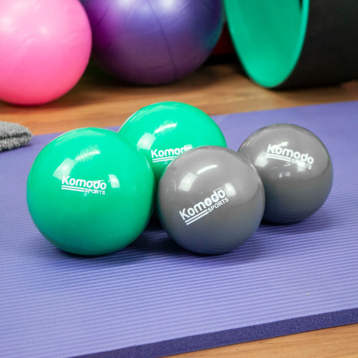 Weighted Fitness Toning Balls in Green - Dual 0.5kg Exercise Weights - Ideal for Pilates, Strength Training & Physical Therapy