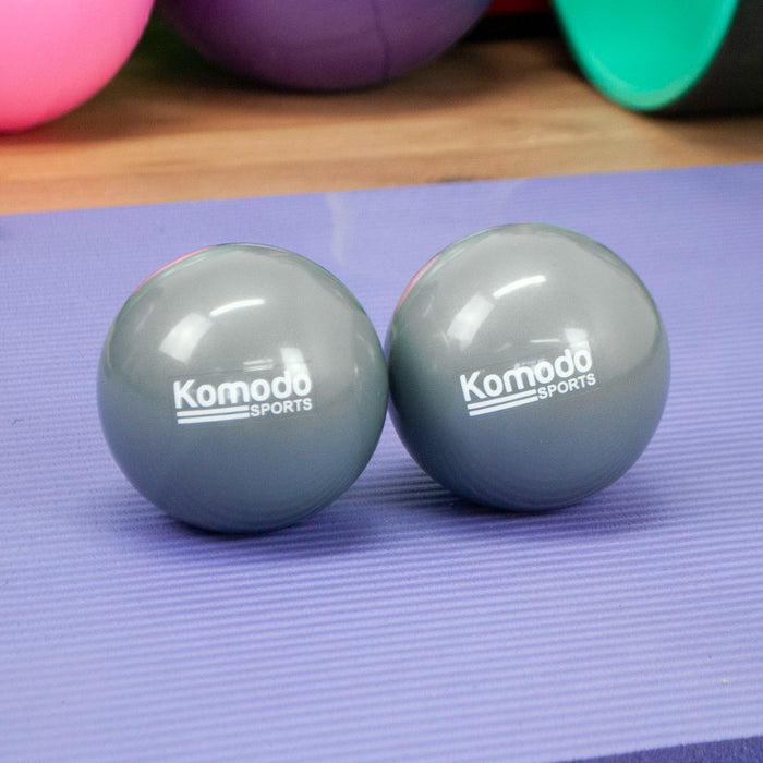 Weighted Toning Exercise Balls in Grey - Dual 0.5kg Set for Fitness Training - Ideal for Strength Building & Physical Therapy