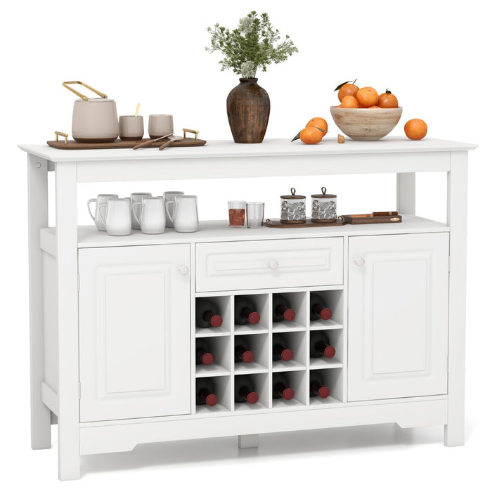 Kitchen and Living Room Wine Liquor Coffee Bar Cabinet - Removable Wine Rack Included - Ideal for Organizing Beverages and Spicing Up Your Space