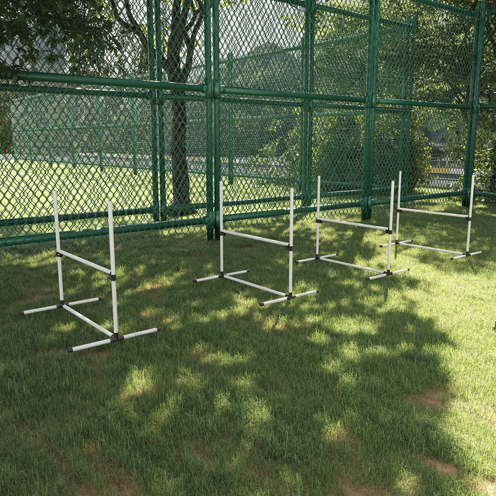 Canine Agility Training Kit - White Obstacle Course for Dogs - Enhance Your Pet's Agility and Bonding