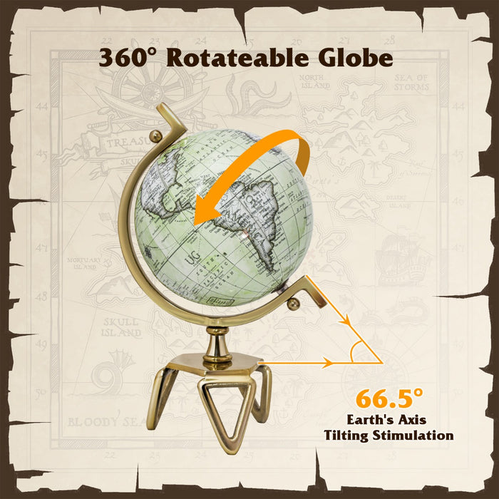Interactive Globe by Educational Emporium - Features Triangle Metal Stand and Metal Meridian - Ideal Learning Tool for Geography Enthusiasts and Students