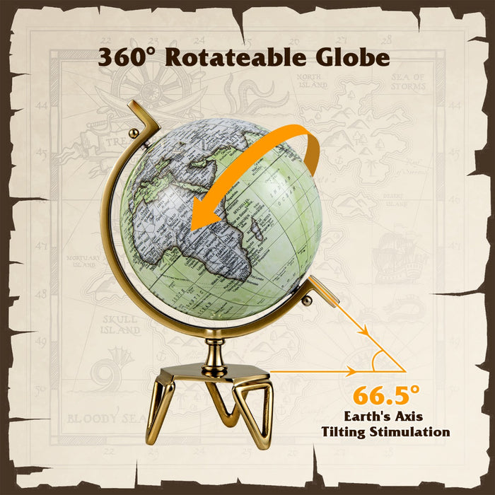 Interactive Globe by Educational Emporium - Features Triangle Metal Stand and Metal Meridian - Ideal Learning Tool for Geography Enthusiasts and Students