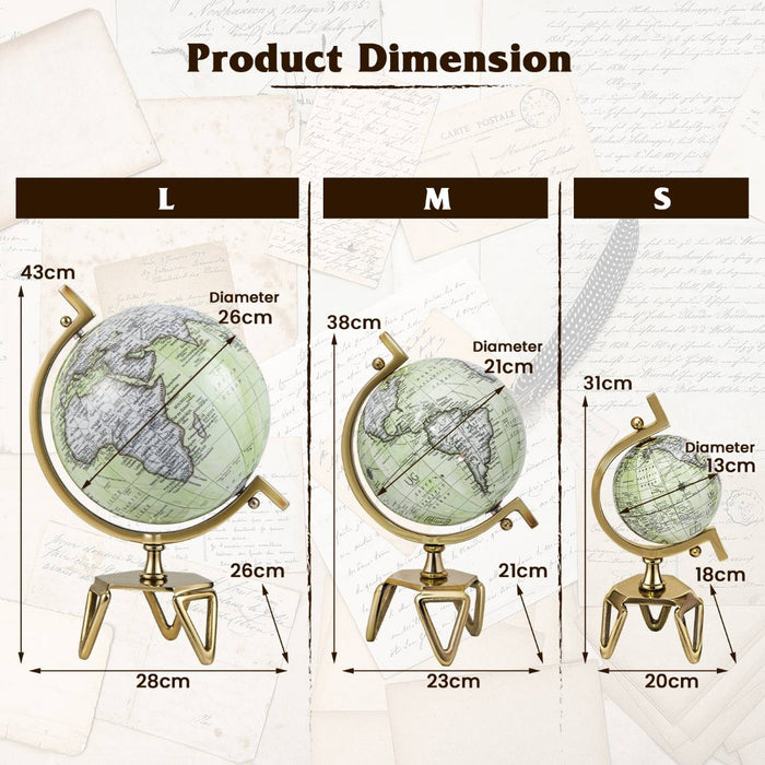 Interactive Globe by Educational Emporium - Features Triangle Metal Stand and Metal Meridian - Ideal Learning Tool for Geography Enthusiasts and Students