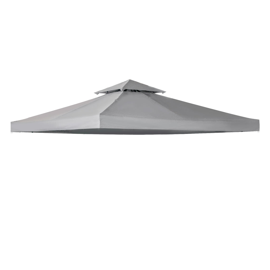 Gazebo Replacement Canopy - 3x3m Light Grey Roof Cover, Water Resistant - Ideal for Outdoor Shelter and Garden Events